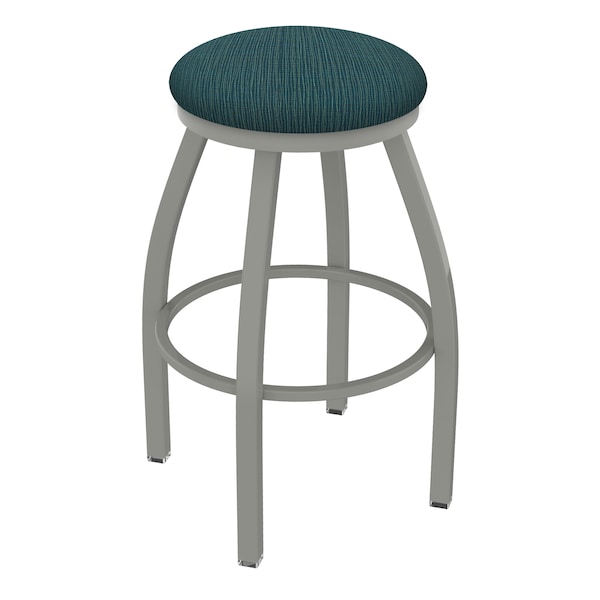 36" Swivel X-Tall Bar Stool, Nickel Finish, Graph Tidal Seat
